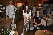 Bastian Schramm (Leiter Marketing Porsche Deutschland), Alexandra Polzin, Simona De Silvestro (Test- und Entwicklungsfahrerin des „TAG Heuer Porsche Formula E“ Teams) / "Porsche Power Relaxing" im Bachmair Weissach Spa & Resort in Rottach-Egern am Tegernsee am 23./24.07.2020 / Foto: BrauerPhotos / S.Brauer  